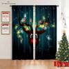 3D Cartoon Santa Claus Elk Curtains Christmas Home Decor Curtains 2 Panels Living Room Bedroom Balcony Kitchen Decor Curtains