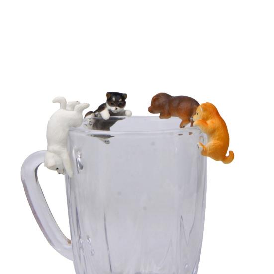 Lebensechte Mini Shiba Hund Tierfigur Hängender Tassenrand DIY Landschaftsornament