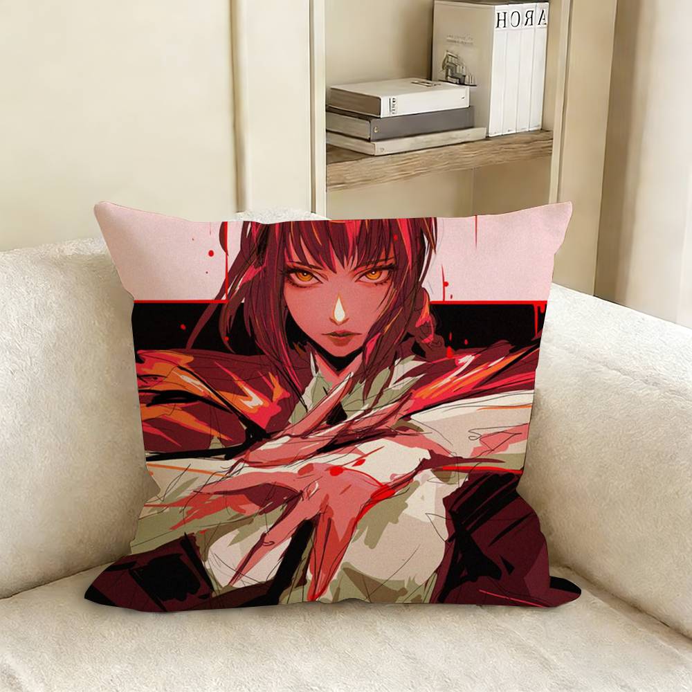 MMAKIMA CChainsaw man Pillow Cover Sofa Cushion Cover Home Room Decoration Children Gift