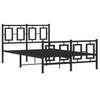 Metal Bed Frame with Headboard and Footboard Black 120x190 Cm