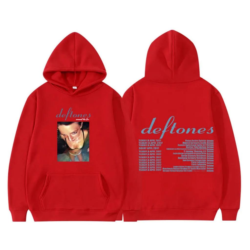 Deftones Around The Fur Tour Band Konzert Hoodie Damen Punk Hip Hop Hoodies Damenmode Retro Grunge Sweatshirt Streetwear