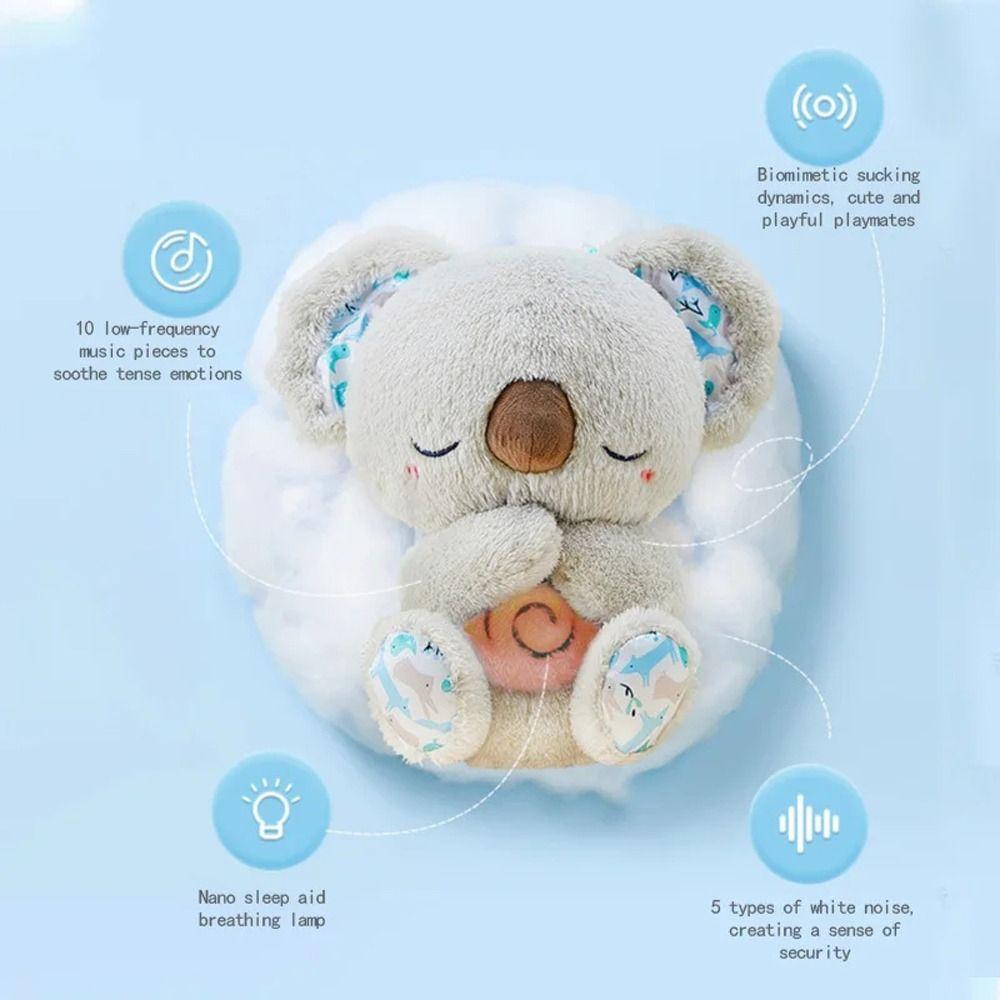 Stuffed Animal Relief Koala with Light Sound Koala Musical Toy Rhythmic Breathing Koala  Baby Gifts