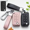 AALY1 New Leather Car Key Case Remote Cover For Peugeot 208 308 T9 508 2008 For Citroen C4 For Opel Corsa Crossland X Auto Accessories