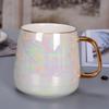 New Pearl Glaze Gold Handle Mug,fashion Coffee Cup Advanced Mug Rainbow Glazed Ceramic Cup,simple Nordic Teacup Drinkware Gift