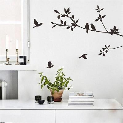 Neue 60*24cm Vögel Baum Zweig Blätter DIY Kunst Wand Aufkleber Abnehmbare Vinyl Wohnzimmer Aufkleber