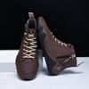 New 2026 Handmade Leather Casual Shoes Men Ankle Boots Side Zipper Comfortable Breathable Sneakers Anti-Slip Outdoor Walking