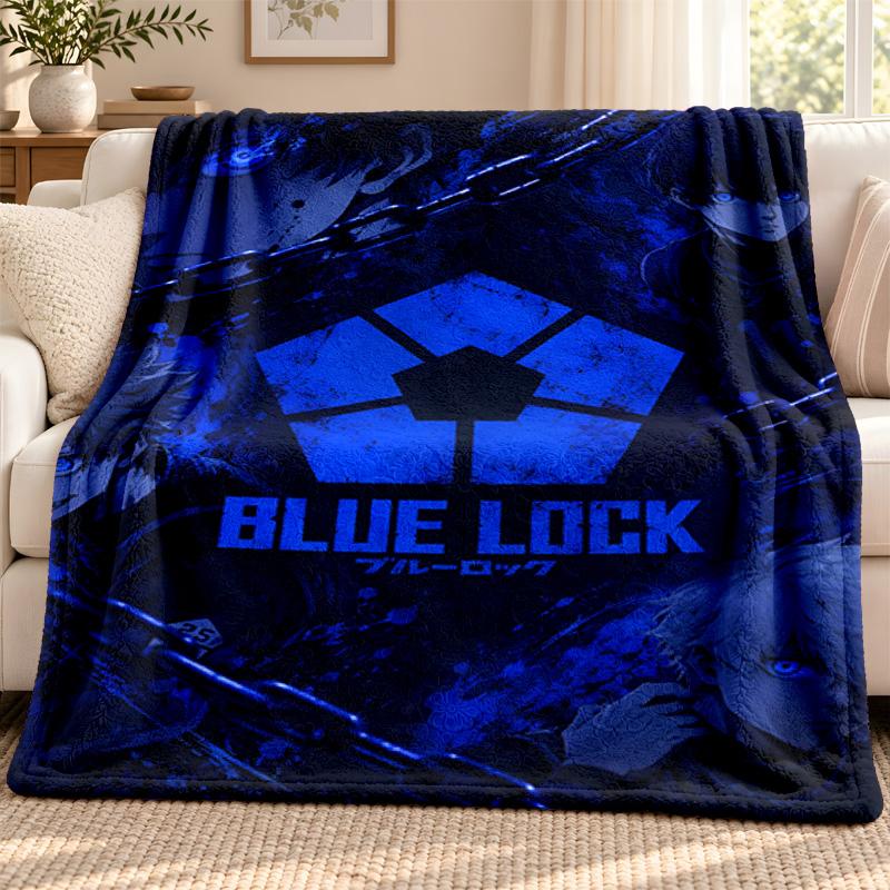 Blue Lock Blanket Flannel Blanket Soft Cozy Plush Throw for Sofa Bed Lightweight Home Decoration Outdoor Camping