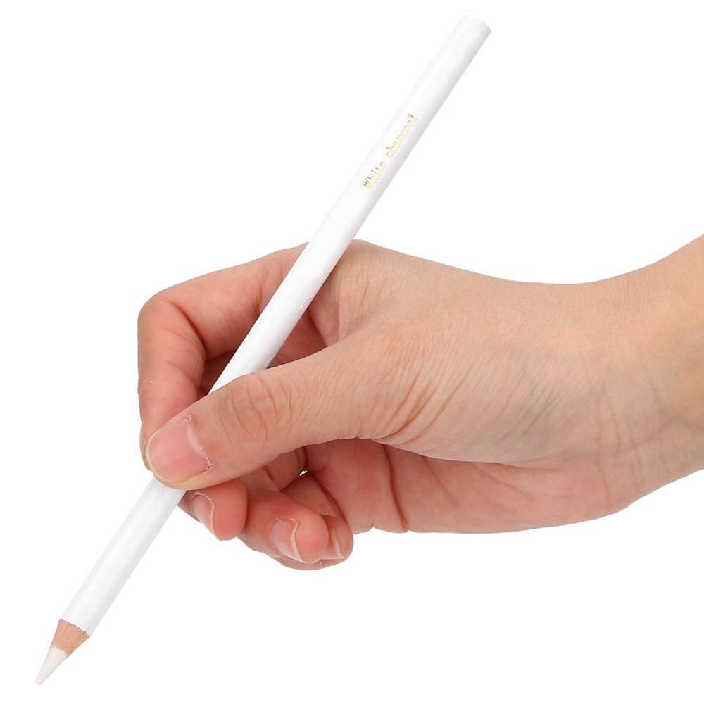 Shading Tool White Color White Charcoal Pencil Hard Wooden Sketch Pencil Soft 6.7inch Highlight Pen Artists