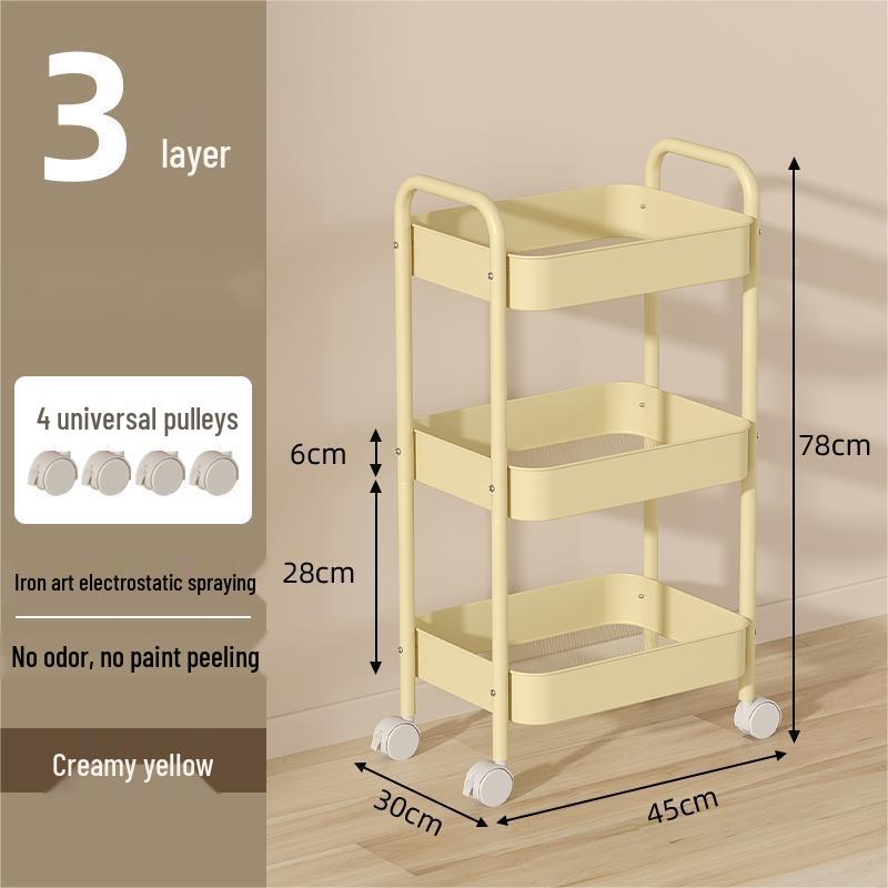 Mehrschichtiger Rollwagenständer: Mobile Aufbewahrungslösung für Küche, Schlafzimmer, Badezimmer oder Kinderzimmer