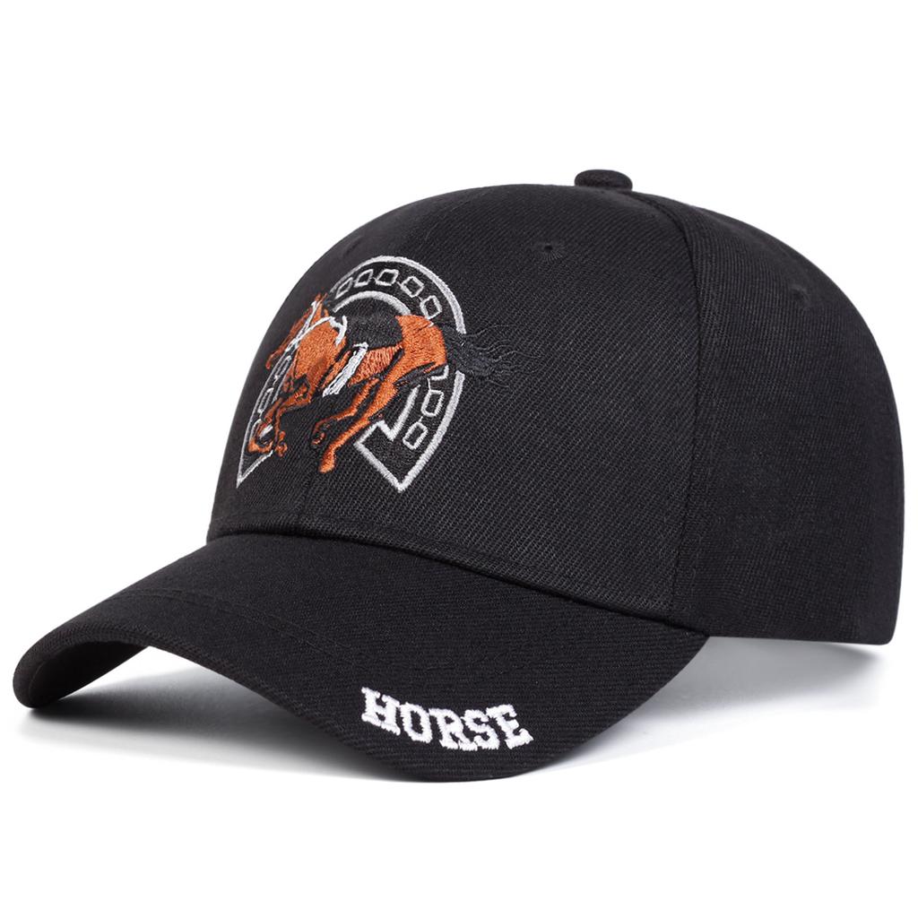 Fashiona Luxury Unisex HORSE Embroidery Baseball Caps SpringAutumn Outdoor Adjustable Reggaeton Casual Hats Gorras SunscreenHat