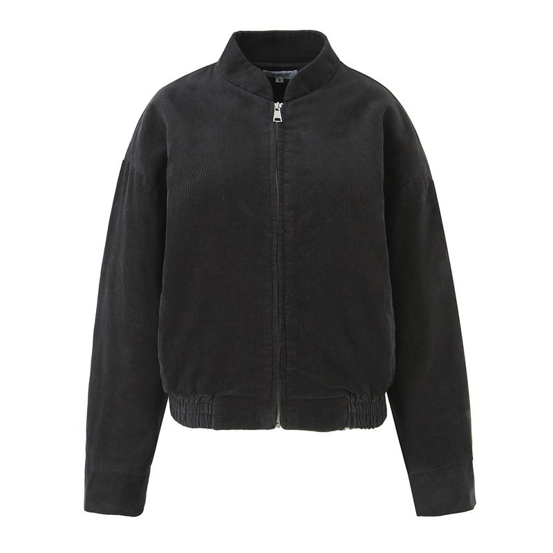 Fashion Wind 2025 New Fall Women's Clothing Retro Casual Simple Graceful Stand Collar Long Sleeves Corduroy Jacket Outwear