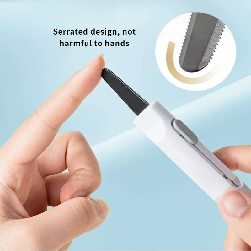 1pc Magnetic Letter Opener , Package Opener , Stainless Steel Serrated Blade, Portable Travel Design with Lanyard, Safe Non Damaging Tool for Cards