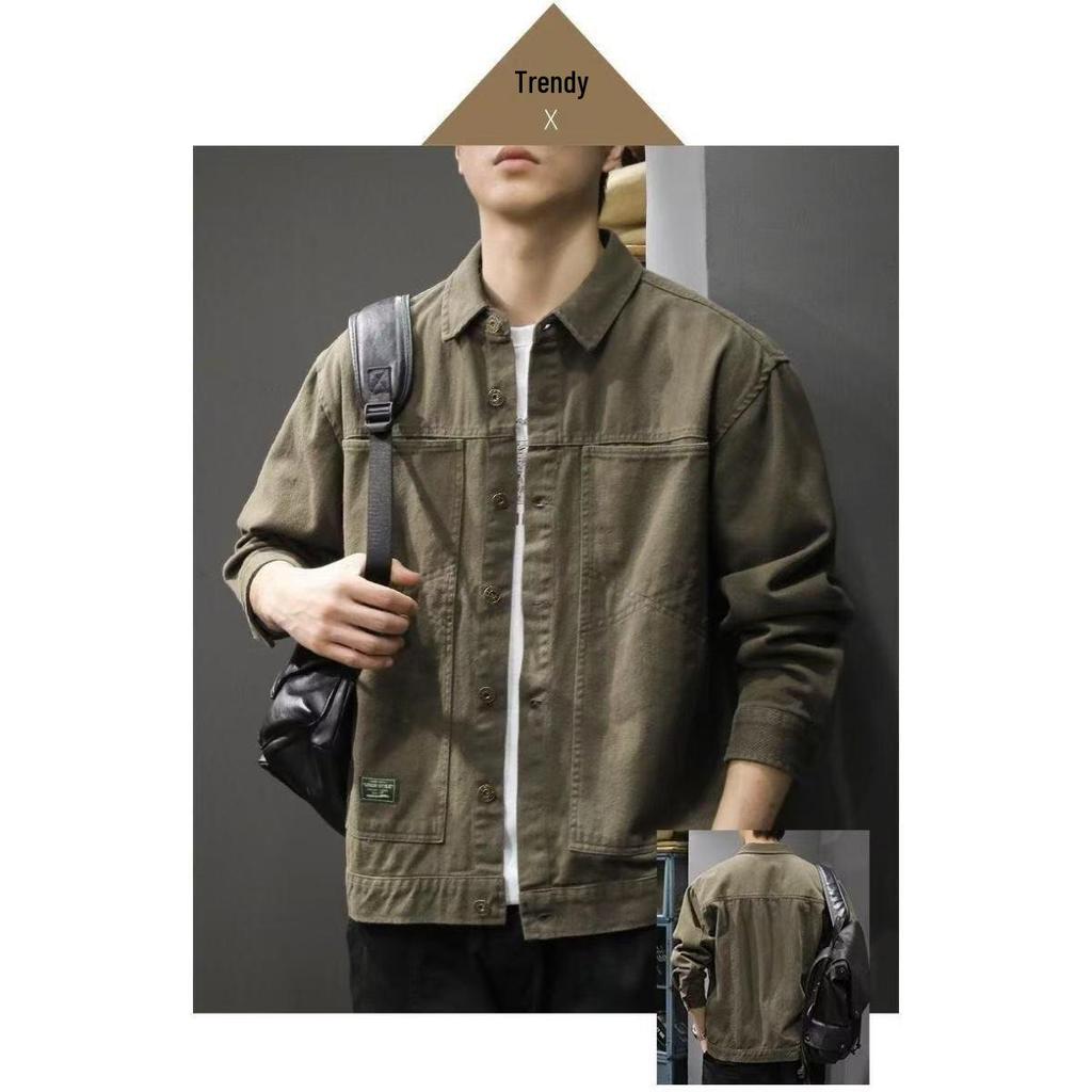 2025 Men's Retro Patchwork Long Sleeve Casual Jacket