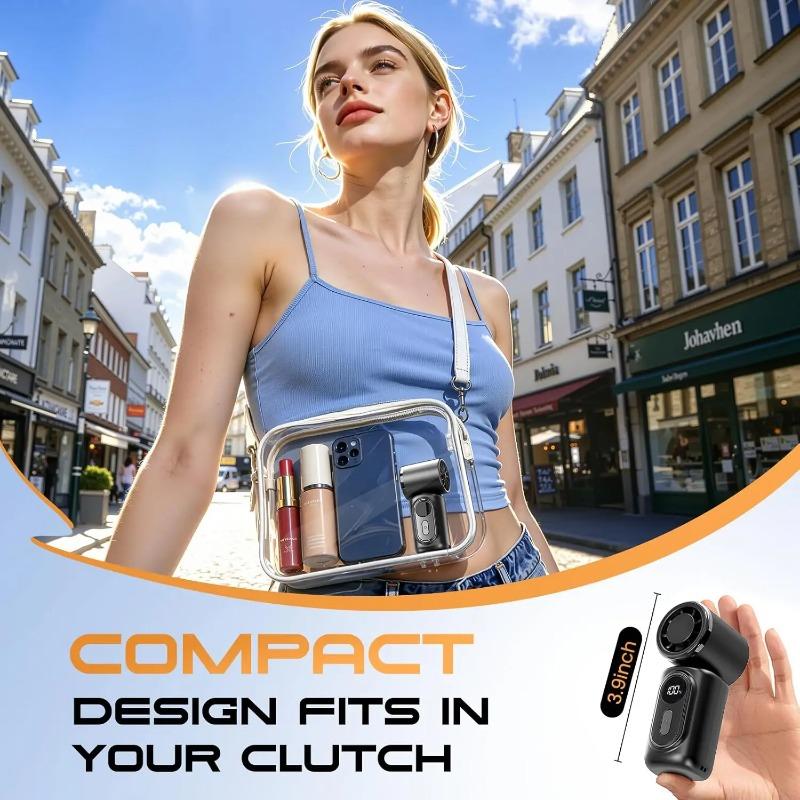 Xiaomi Portable Mini Fan Handheld Small Fan 5 Speed 3000mAh USB Rechargeable LED Display 180° Rotatable Clip Cooling Turbo Fans