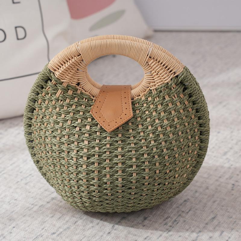 Grasgewebte Tasche, Rattan gewebte Muscheltasche im neuen Stil, modische und personalisierte süße Muschelhandtasche, Freizeittasche, Strandtasche