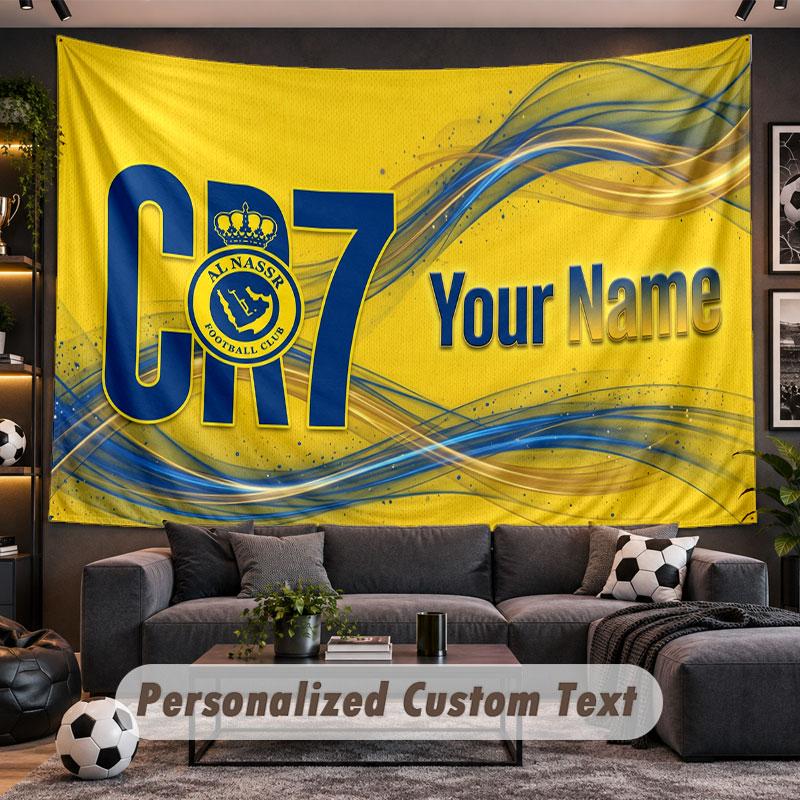Wandbehang Wandteppich Benutzerdefinierter Name Cristiano Ronaldo Muster Personalisiert Bedruckter Stoff Wanddekoration
