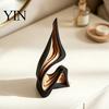 Scultura Artistica Astratta in Legno Regalo Decorativo di Lusso, Statuetta Solida Moderna Minimalista per Soggiorno Decorazione in Legno Artigianale Decorazione Tavolo Stanza,