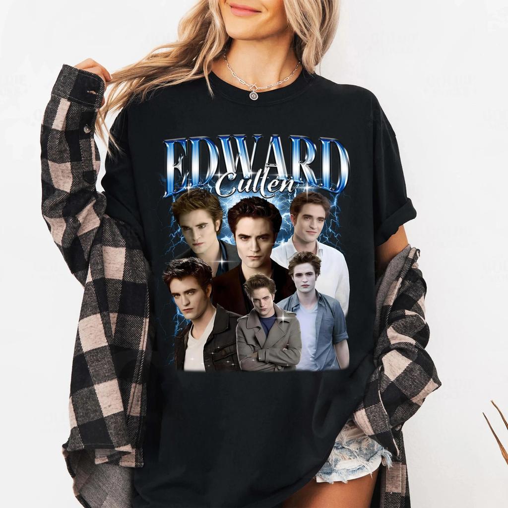 Edward Cullen Shirt Graphic Unisex Tshirt Retro 90s Fans Homage Tshirt Unisex Women Street Y2K Casual Fashion Tops Clothing