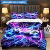 Electric Gaming Control 3pcs K-pop Music Group Bedding set,Ideal for Bedroom, Dormitory,Including Duvet Cover And 2pcs Pillowcases,Fan Gifts