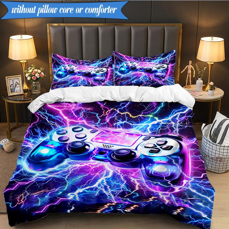 Electric Gaming Control 3pcs K-pop Music Group Bedding set,Ideal for Bedroom, Dormitory,Including Duvet Cover And 2pcs Pillowcases,Fan Gifts