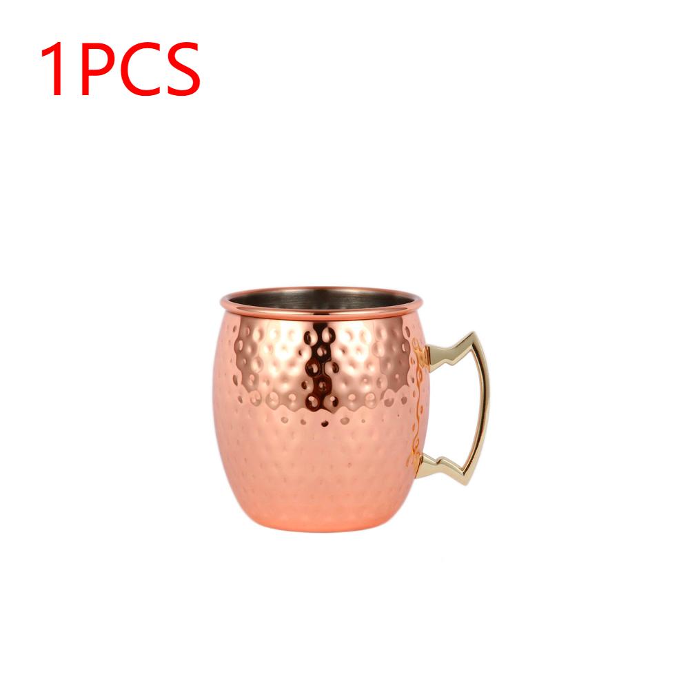 

1-4PCS Mug Moscow Mule Stainless Steel Cup Beer Russia Moscow Mule Copper Mugs Bar Tools High Quality Party Bar Drinkware Tools 500ML