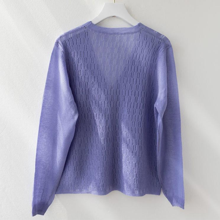 WTEMPO Casual Versatile Long Sleeve Button Sweater Cardigans Women's Large Size Solid Color V-Neck Loose Knitted Cardigans