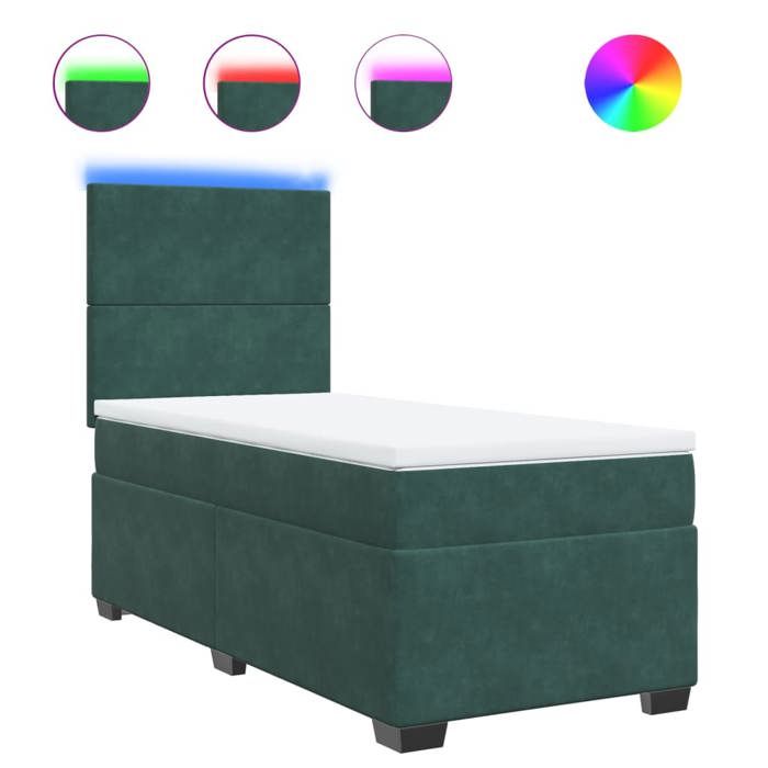 Maison Exclusive - Sommier à lattes de lit avec matelas Vert foncé 90x200 cm