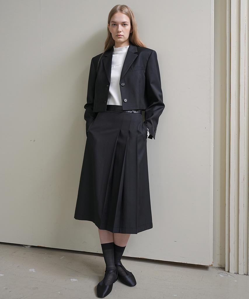 Paul&Alice Wool Crop Jacket / Black