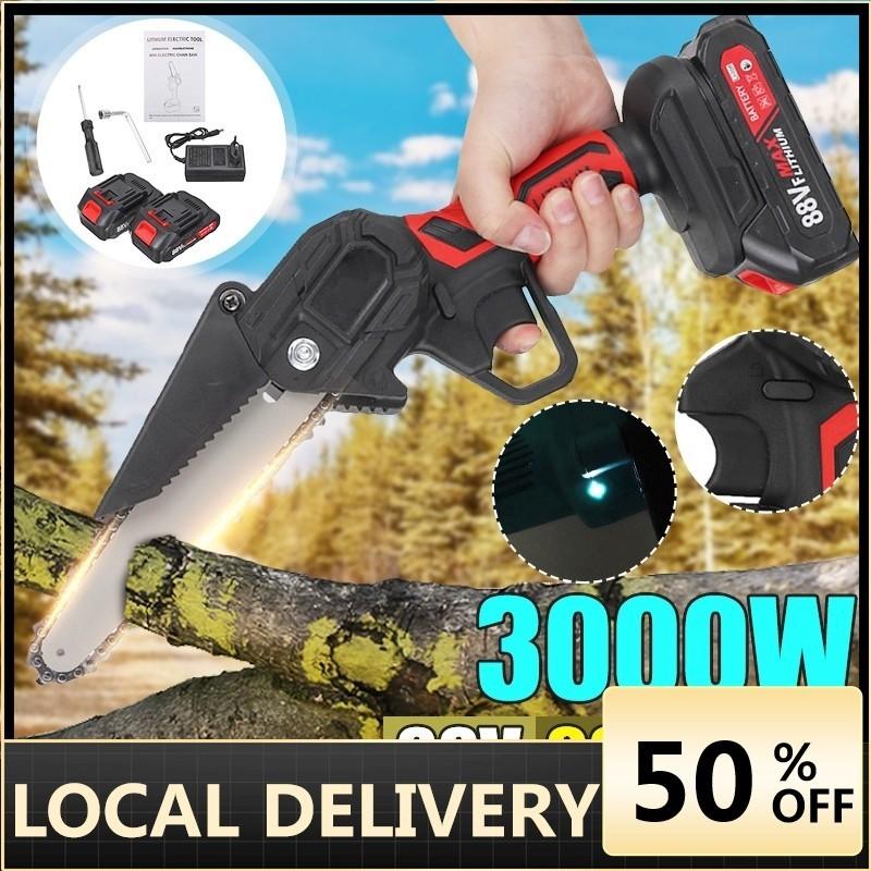 

6-дюймовая 88 В 3000 Вт мини-электрическая цепная пила деревообрабатывающая аккумуляторная обрезная цепная пила одноручный садовый инструмент с аккумулятором 6Inch Only machine