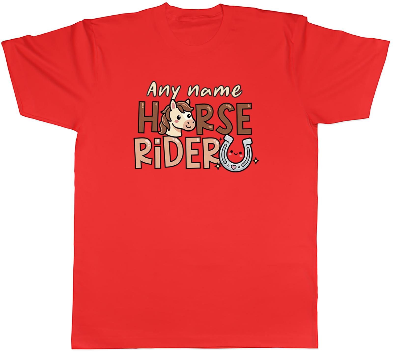 Personalised Any Name Horse Rider Equestrian Unisexs TShirt Tee Gift Top S