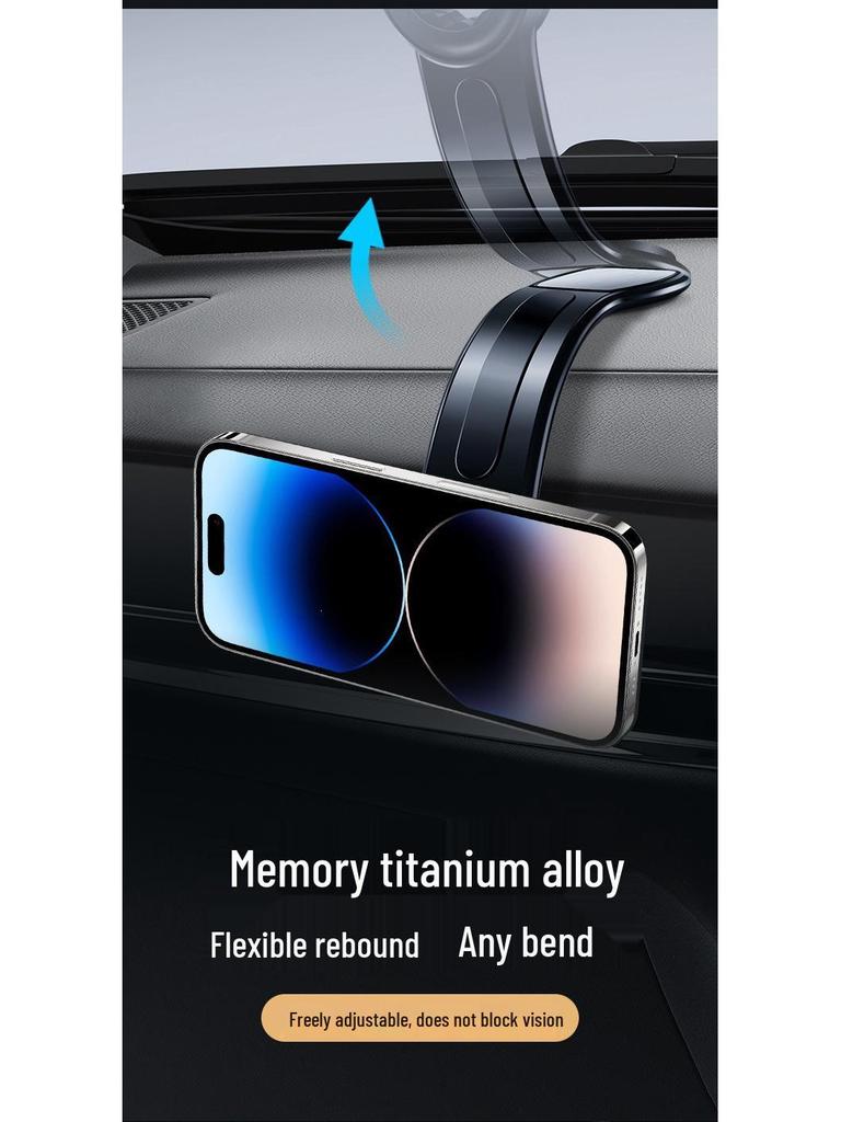 Universal Foldable Magnetic Car Phone Holder: Adjustable, Rotating, and Curved Design for Dashboard.