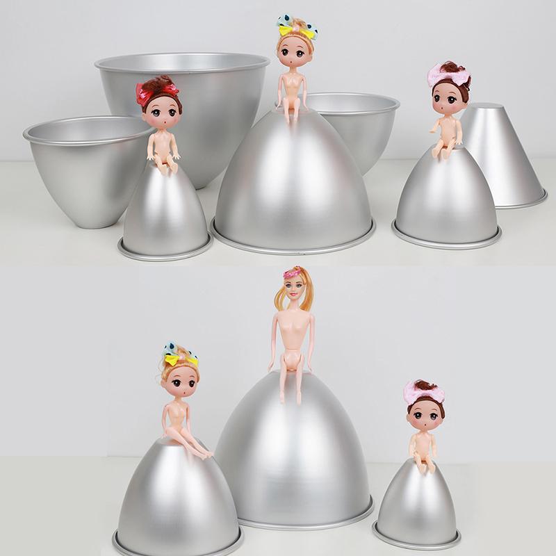 4/5/6/7/8 Zoll Aluminiumlegierung Puppen Kuchenform Puppenkleid Kuchen Dekoration