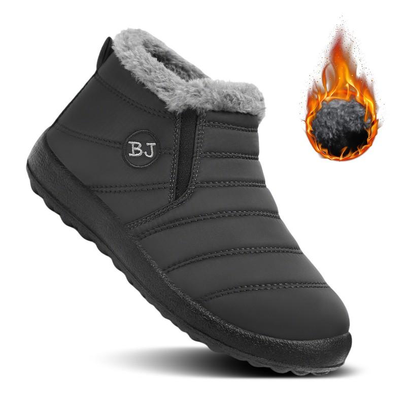 Couple Winter Snow Boots Low Top Warm Fleece Lined Non Slip Soft Sole Cotton Shoes Women Men Size 36-46