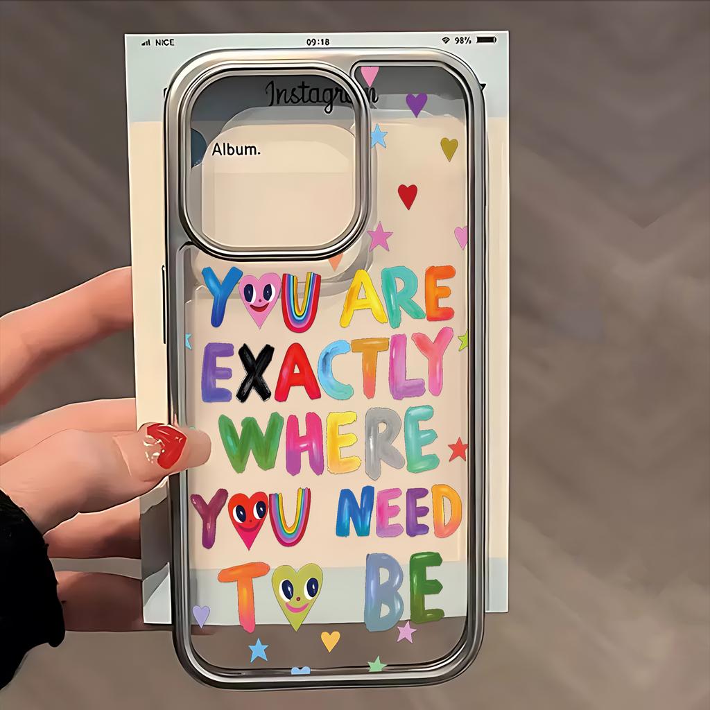 Colorful English Luck Has No Rules Phone Case for iPhone 17 16e 16 15 14 13 12 11 Air Pro Max X 8 7 Plus Luxury Clear Back Cover