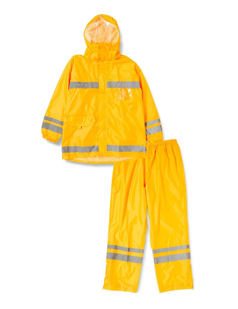 Rain Size for Safety and Construction Sites [Document] Men's High-Visibility Suit, Yellow, L,