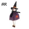 Dekorative Hexenstatue Halloween Hängedekoration, Gruselige Kürbis-/Geist-/Hexen-/Schwarze Katze Puppe Ornament mit Festlichem Jute-Rock für Spukhaus,