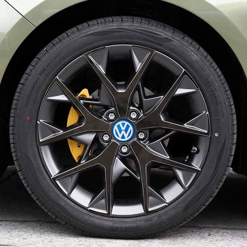 4pcs 56MM Car Wheel Center Hub Cap Logo Stickers Rim Cover Emblem Decal For Volkswagen Golf-7 4 5 6 CC T-ROC Sharan Passat B5 6 7 Polos Tiguan