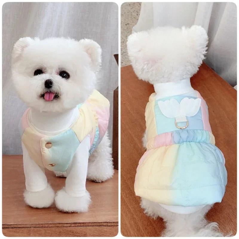 Cat Dog Dress Winter Dog Clothes Harness Skirt Chihuahua Yorkshire Small Dog Costume Coat Poodle Bichon Pomeranian Clothing