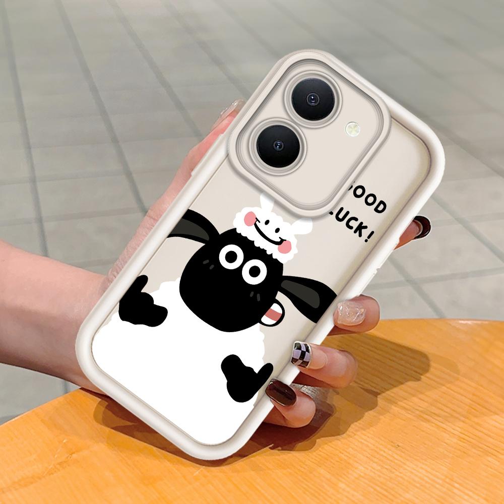 Soft Silicone Square Ladder Printing Pattern Phone Casing Full Cover Camera Shockproof Protection Rubber Case for Vivo