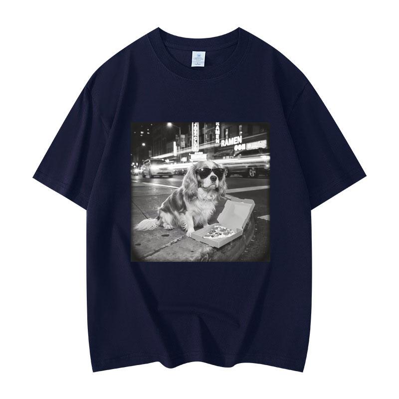Cavalier King Fuuny Dog Meme Graphic T Shirts High Street Fashion Trend Short Sleeve Tshirts Unisex Women Casual Cotton Tshirt