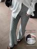 Maternity Polka Dot High Stretch Flare Knit Pants – No Support Belly, Casual Spring Style