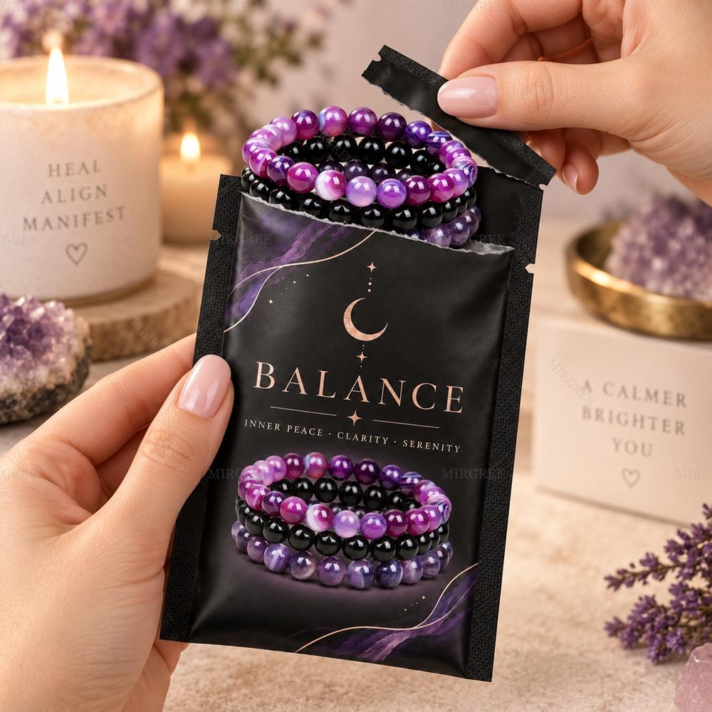 MIRGREE 3PCS/Set Natural Stone Beaded Bracelet Set for Women, Stretch Bracelets, Balance Inspired Stackable Jewelry Gift