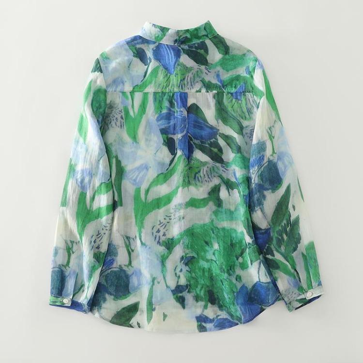 New Floral Print Autumn Blouse Plus Size Women Tops Long Sleeve Casual Loose Cotton Tees Shirts