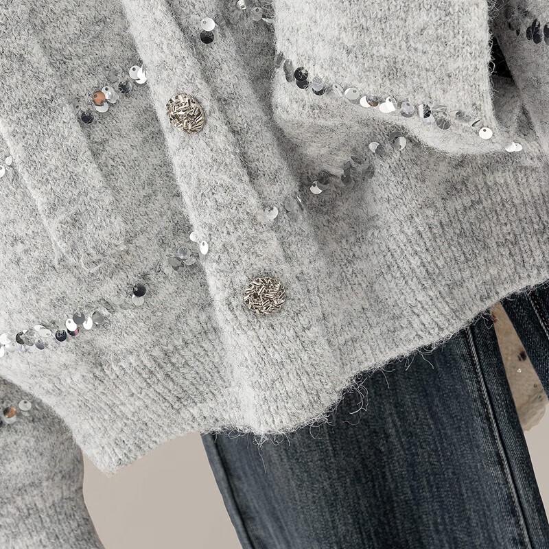 Women's V-Neck Wool Blend Knit Sweater