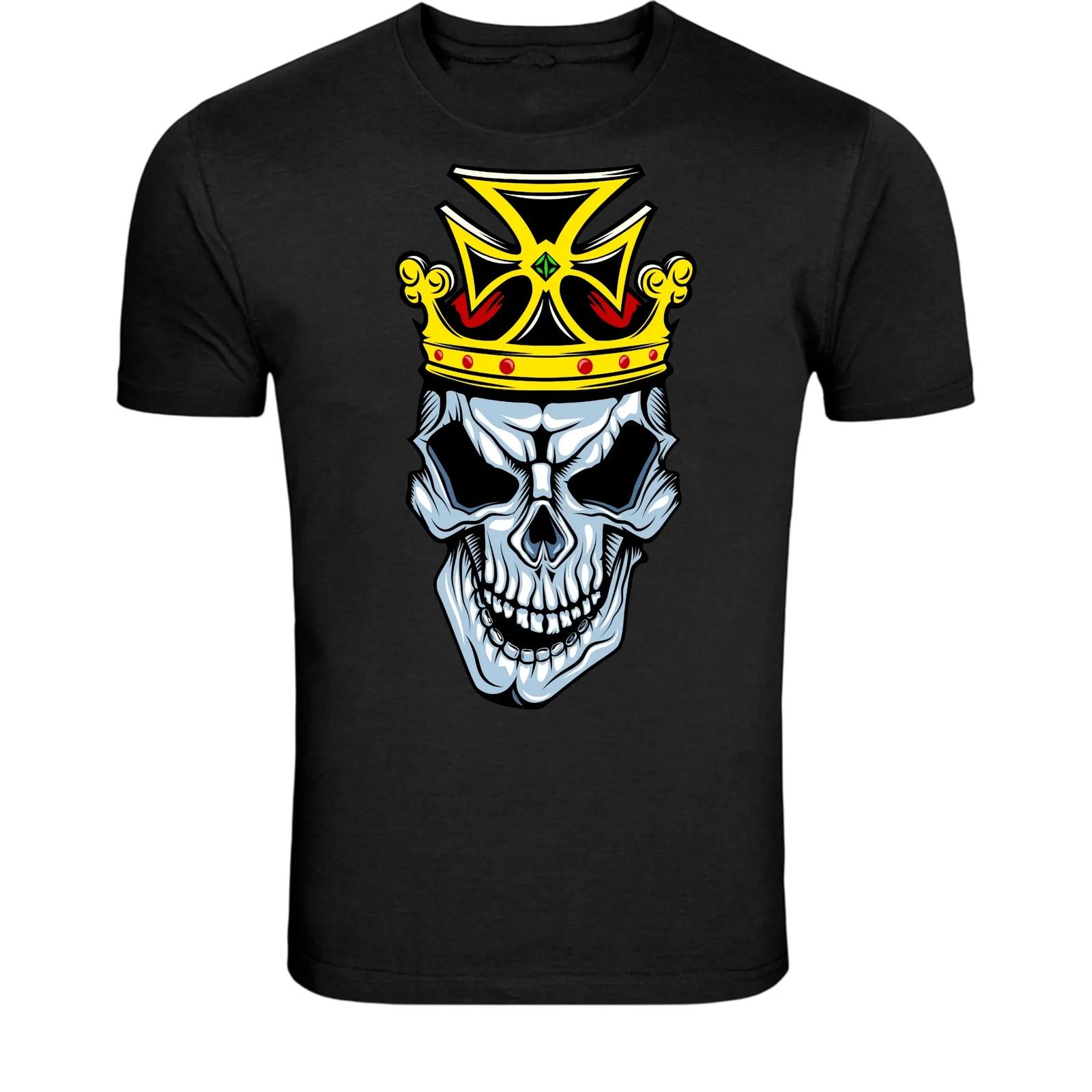 King Skull Crown T-Shirt - Dark Royal Skeleton Graphic Tee XXXXL