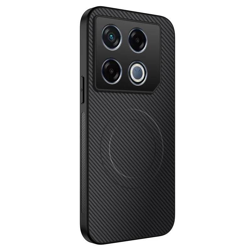 Carbon Fiber Wireless Charging Magnetic Cases ForInfinix GT 30 20 Pro Full Lens Protection Silicone Soft Bumper Cover Phone Case