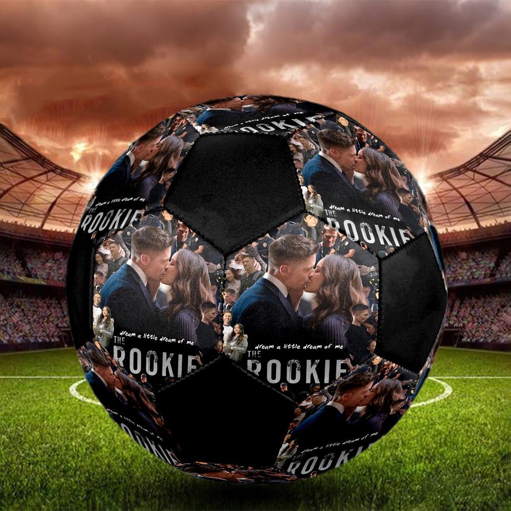 THE ROOKIE Indoor Soccer Ball Colorful Machine Stitched PVC Size 5 Team Training Competition Ready Durable High-Bounce Cool Sports Gift