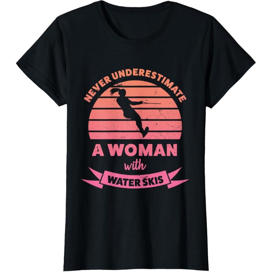 

Женская футболка с забавными подарками для жены с водными лыжами XXXXXL чёрный