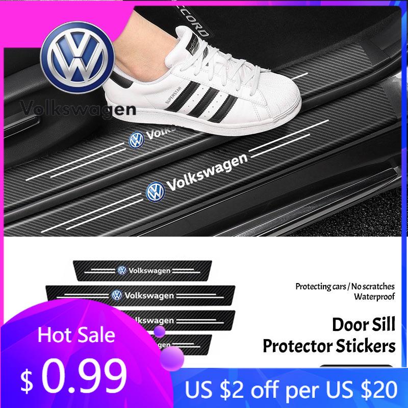2026 Hot For Volkswagen VW Car Door Sill Protector Sticker Threshold Non-slip Pad Mat For VW GTI Rline Polo Golf 6 7 Passat CC T