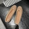 Mary Jane Shoes for Women Rivet Suede Classic Retro Brown Casual Soft Bottom Comfortable Ladies Flats Rhinestone Trimmed Flats